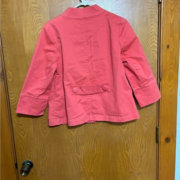 Talbots Petites Salmon Pink Cotton Jacket Medium - Picture 2 of 4